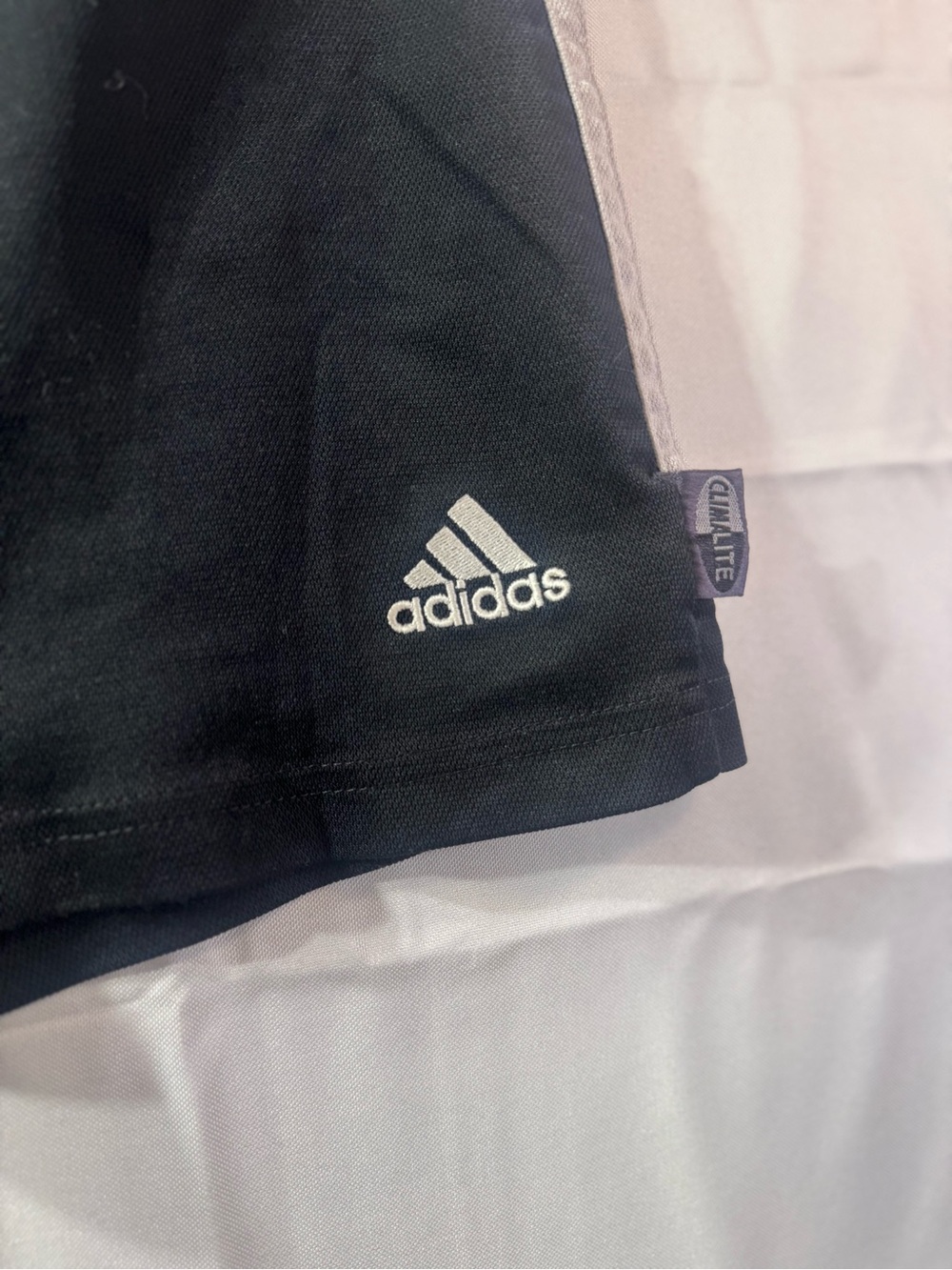 adidas medium Black Shorts with White Logo and Side Stripe - Picture 2 of 4
